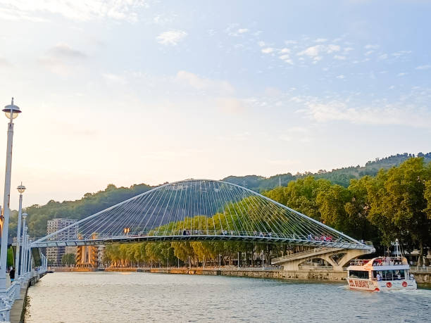 istock Zubizuri footbridge across Nervion river, Bilbao, Spain 2187890701