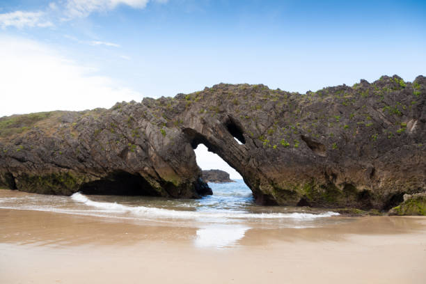 istock Rock formation in San Antolin beach, Spain 2187890773