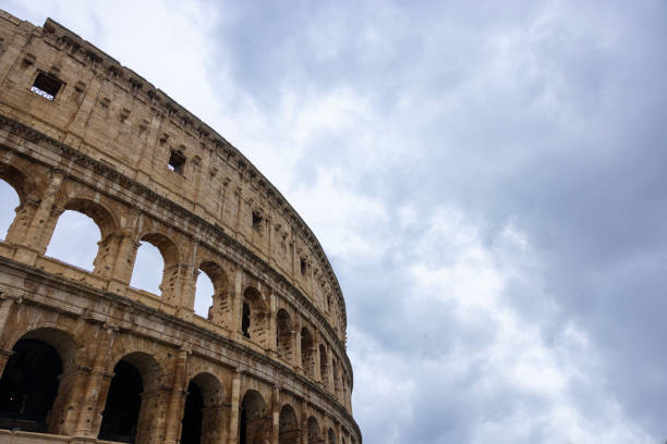 close up of coliseum in Rome