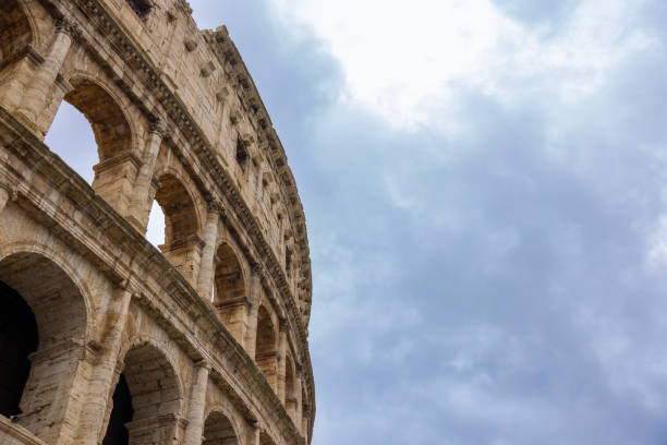 close up of coliseum in Rome
