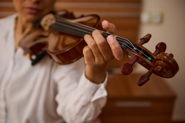 istock Close-up of musician's hand elegantly playing the violin strings 2187897985