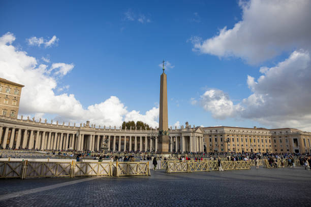 Italy, Rome-November 19,2024: The obelisk in St. Peter's Square, A historical place visited by tourists