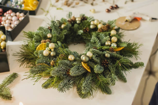istock Making an Advent Wreath. Christmas decor 2187899634