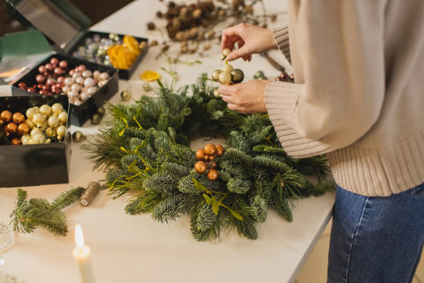 istock Advent Wreath with mistletoe branches. Christmas decor 2187901551
