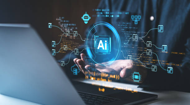 istock Hands holding an AI hologram with data flow graphics, set against a dark background, symbolizing tech and future development 2187903124
