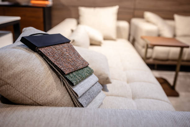 Diverse fabric textures and colors for home design