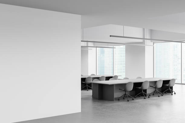 istock Empty office with blank wall and modern furniture. 3D Rendering 2187905260