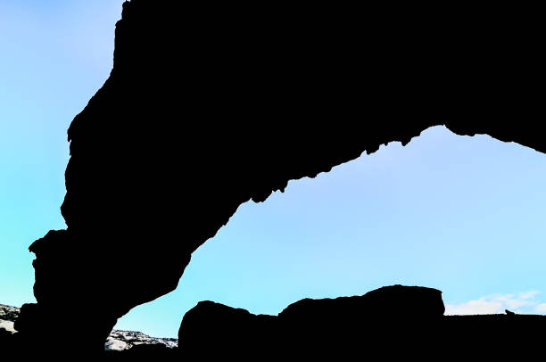 Volcanic Formation Natural Arch in the Desert Tenerife Canary Islands Spain