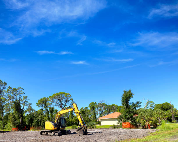 istock Excavation vehicle on residential construction site landscape 2187913960