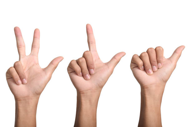 istock Set of number 1 2 3 with hand sign 2187926667