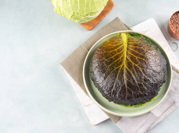 istock Chou farci, stuffed savoy cabbage pie with lentil quinoa ragu 2187940351