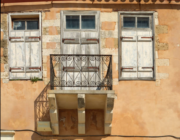 An old abandoned building in Chania, Crete, Greece.  Useful as background.