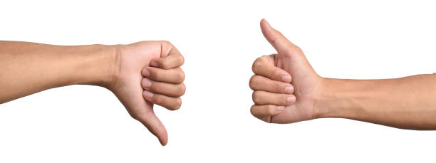 istock Thumbs up and thumbs down 2187948095