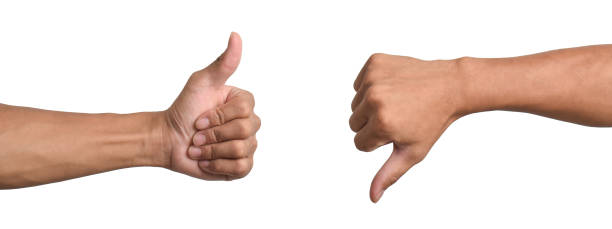 istock Thumbs up and thumbs down 2187948202
