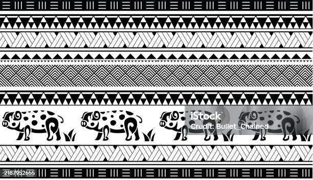 Polynesia Chicken Pattern Maori Polynesian Indigenous Pattern Background Wallpaper Banner ...