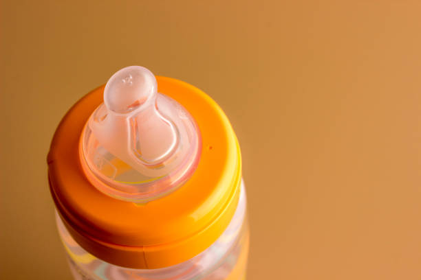 baby feeding bottle on a light background