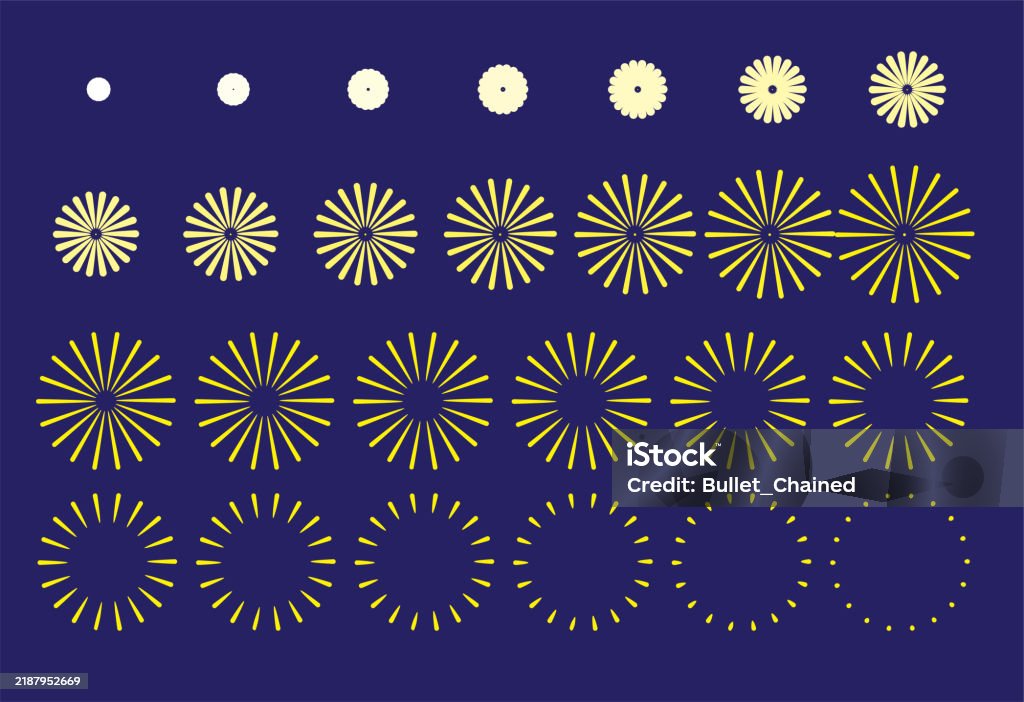 Firework Frame Animation Fireworks Gold Minimal Design Animation Motion Sequence Frame Vector ...
