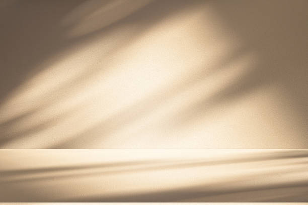 istock Studio style background wall decoration presentation uses white and beige tones. with shadows cast from a nearby window, concept creating a decorative 2187956255