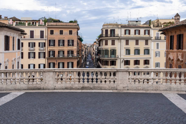 istock View from Spanish steps overlooking city Rome, Italy. 2187960928