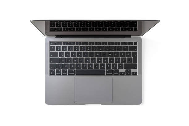 istock Top view of laptop isolated on white background 2187961779