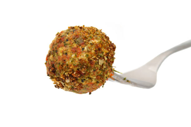 Cow milk soft fresh cheese ball with spices
