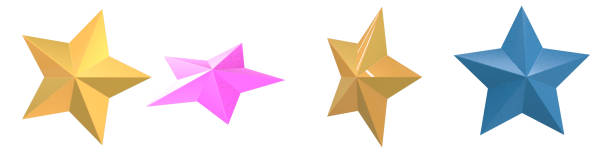 istock 3D shiny set of stars on different angles and color materials 2187962070