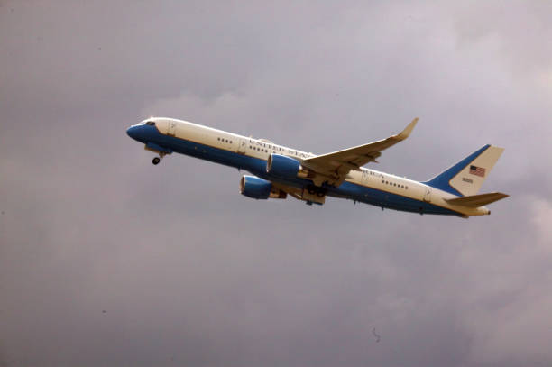 Stansted, Uk - 04.24.2016. Air Force Two is taking off from Stansted Airport.
