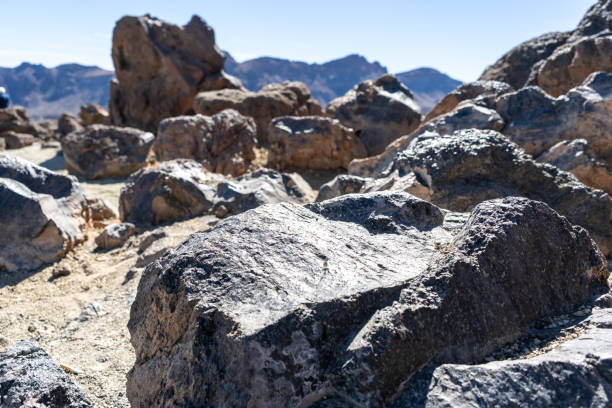Lava Fields, Pumice Volcano Stones Texture, Volcanic Pumice Pattern, Pieces of Lava, Teide Basalt Extrusive Igneous Rock, Color Porous Volcano Stones in Spain, Tenerife, Peak of Teide