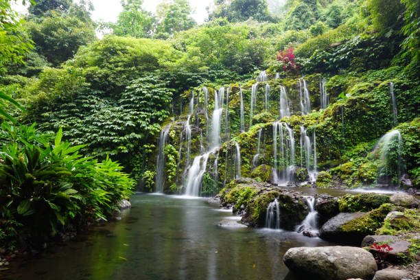 istock Waterfall in the forest on a rainy season. 2187965060