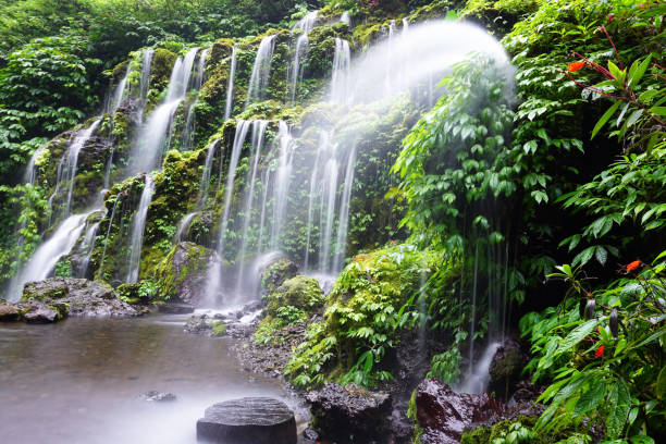 istock Waterfall in the forest on a rainy season. 2187965113