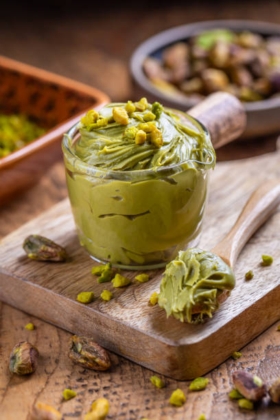 istock Homemade delicious pistachio spread, cream or mousse for baking 2187967761