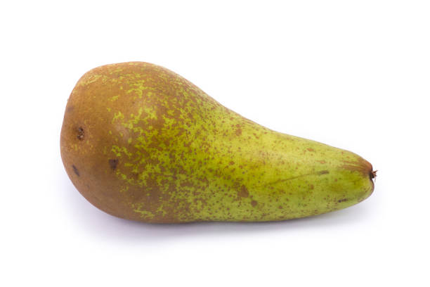 Ugly but natural eco pear isolated on white background