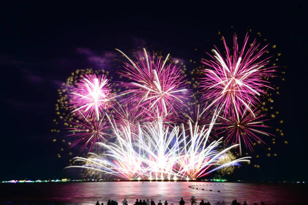 istock Multi-colored fireworks from Pattaya International Fireworks Festival. 2187969815