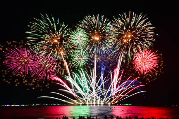 istock Multi-colored fireworks from Pattaya International Fireworks Festival. 2187969816