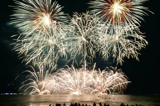 istock Multi-colored fireworks from Pattaya International Fireworks Festival. 2187969818