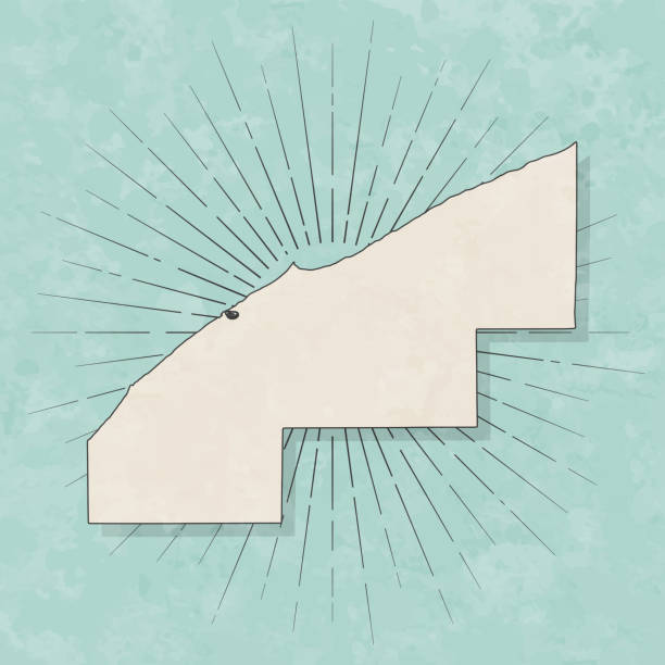 Map of Lake County - Ohio, in a trendy vintage style. Beautiful retro illustration with old textured paper and light rays in the background (colors used: blue, green, beige and black for the outline). Vector Illustration (EPS file, well layered and grouped). Easy to edit, manipulate, resize or colorize. Vector and Jpeg file of different sizes.