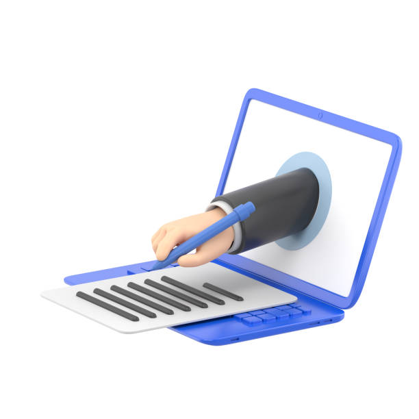 istock Isometric electronic signature concept. digital form attached to electronically transmitted document, verification of intent to sign agreement and legal deal.3D rendering on white background. 2187971491