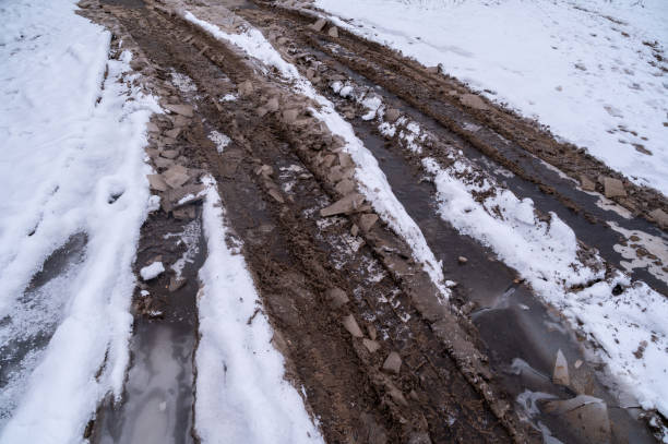 istock Off-road in frozen land. 2187972523
