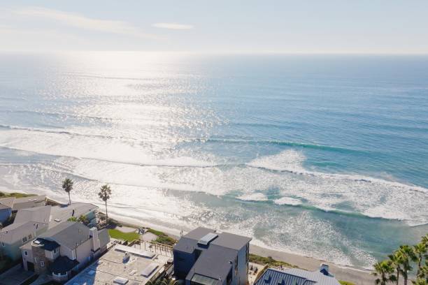 Drone View of Grandview Beach in Leucadia, CA