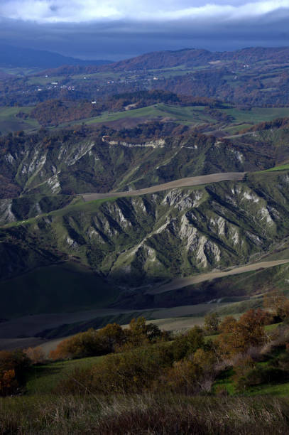 istock Hilly landscape in autumn with gullies 2187976072
