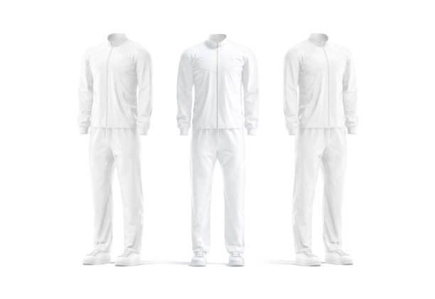 istock Blank white sport team uniform mockup, front and side view 2187982742
