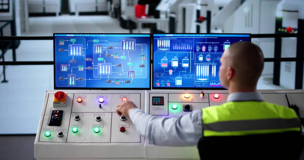 Engineer Operators Using Scada System Engineer Operators Using Scada System At Industrial Plant industrial control automation monitor stock pictures, royalty-free photos & images