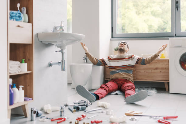 istock Frustrated man unable to repair his sink 2187991409