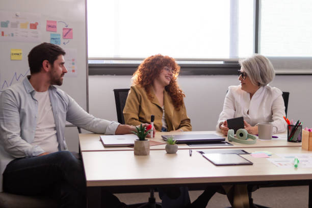 istock Coworkers having a productive meeting in the office 2187992807