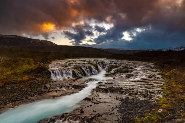 Photo of Bruarfoss in the evening