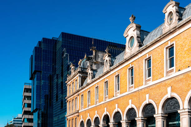 Modern and Historical buildings background in London
