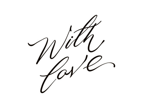 istock With love card. Hand drawn positive quote for Valentine's Day. Modern brush calligraphy. Isolated on white background 2187995956