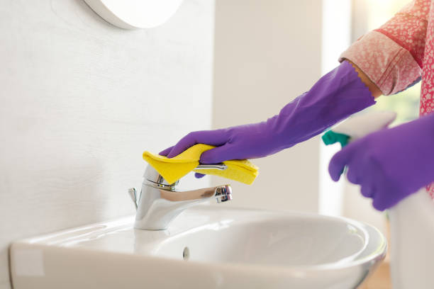 istock Woman cleaning the bathroom sink 2187996114