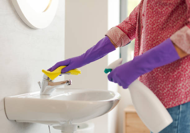 istock Woman cleaning the bathroom sink 2187996128