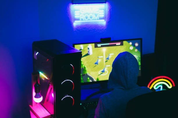 istock Gamer playing at strategy game online - Young person having fun with technology - Gaming and generation alpha lifestyle concept - Focus on head 2188001449